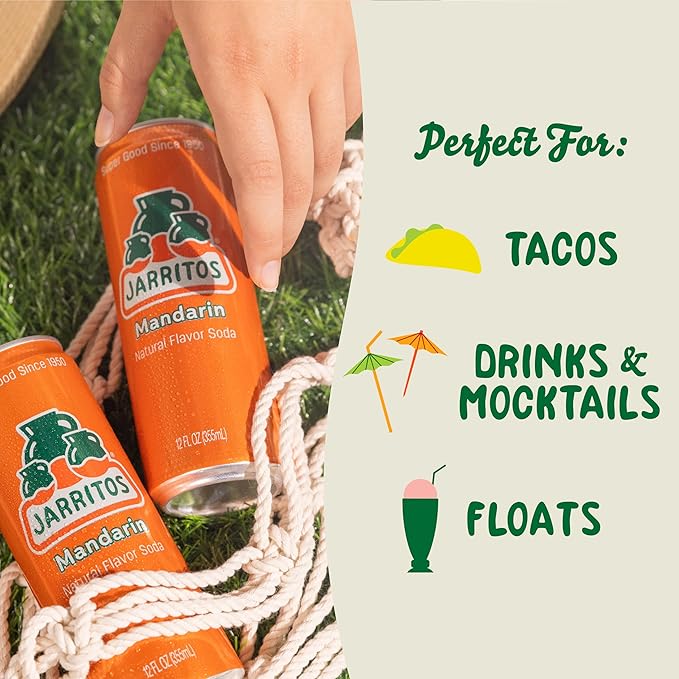 Jarritos - Mexican Soda Soft Drinks, Guava (12 oz, 355ml) 24 Cans (3 Boxes of 8) - Made with Real Cane Sugar - 0g Fat - Made in Mexico - Natural Flavor Soda Pop - Party & BBQ Beverages