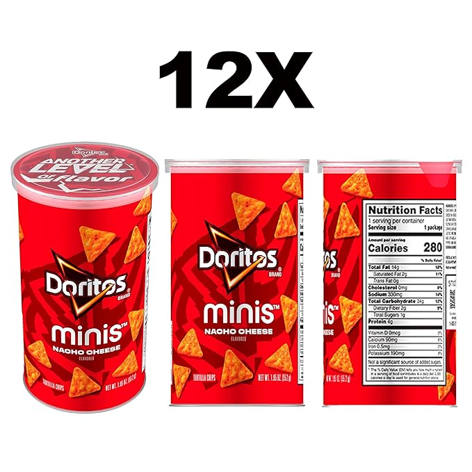 Minis Canisters, Doritos Nacho Cheese, 1.95 Ounce (Pack of 12)