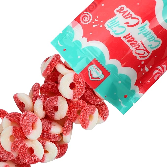 Watermelon Gummy Rings Candy - Fresh, Soft, and Chewy Sugar Dusted Gourmet Watermelon Gummy Candy Rings (2 Pound)
