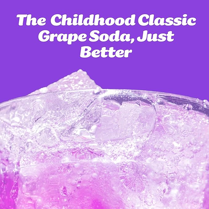 Slice Healthy Soda, Grape, Prebiotic & Probiotic Soda Pop, 5g Fiber, 40 calories, 12 fl oz 12 Pack
