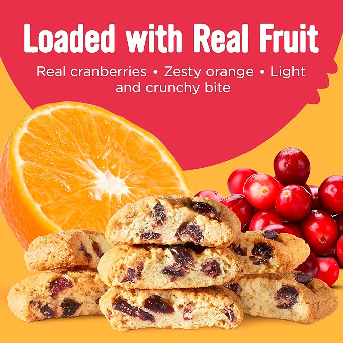 Cooper Street Twice-Baked Orange Cranberry Biscotti Cookies (16 oz) – Over 50 Biscotti per Bag Loaded with Real Fruit, Traditional Italian Snacks with Coffee or Tea - Dairy, Peanut & Soy Free, Kosher