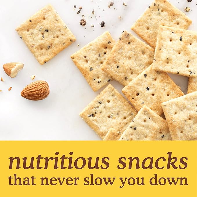Simple Mills Almond Flour Crackers, Black Cracked Pepper - Gluten Free, Vegan, Healthy Snacks, Plant Based, 4.25 Ounce (Pack of 3)