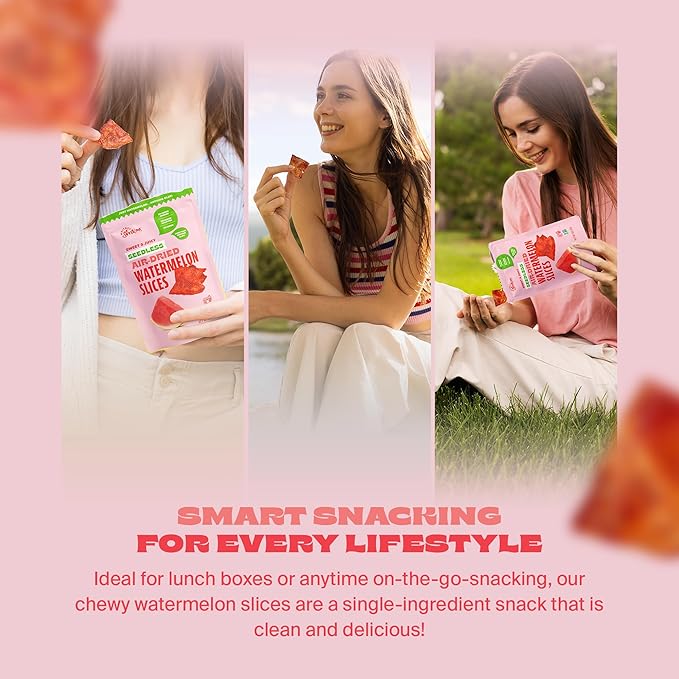Whitney Jordan Naturals Air-Dried Watermelon Slices 2 Oz, Pack of 10 - Dried Fruit Snack Made from Real Watermelon - No Sugar Added, Gluten-Free, Vegan, Chewy Fruit for Healthy Snacking On-the-Go