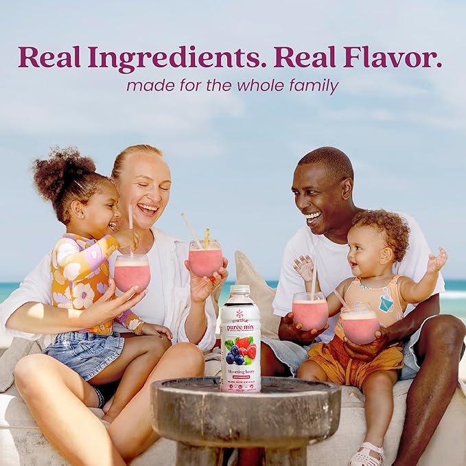 Smartfruit Blooming Berry + Antioxidants – 100% Real Fruit Purée with Strawberries, Blueberries, Raspberries – Great for Smoothies, Juice, Yogurt, Cocktails, Teas – High in Vitamin A & C – 2-Pk, 48oz Each