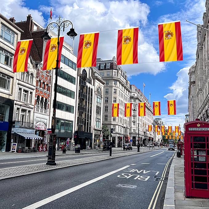 AhfuLife Spain Flag Spanish Flag 3x5 Ft, Large Spain National Flags - Double Side with Brass Eyelets for Spanish Party Decorations, Bar Garden Street Decoration Indoor Outdoor