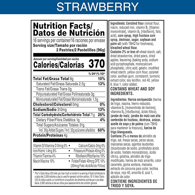 Pop-Tarts Toaster Pastries, Breakfast Foods, Kids Snacks, Frosted Strawberry (32 Pop-Tarts)