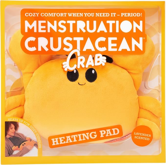 Menstruation Crustacean Crab by Relatable – Galentine’s Day Gift, Microwaveable Heating Pad Plush for Period Cramps, Lavender Scented Self Care Gift for Friends