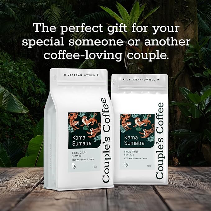 Couple’s Coffee Whole Bean Coffee | Single Origin Sumatra Dark Roast Coffee | Whole Bean | Gives Back to Military Families | Made with 100% Arabica Beans | 12oz