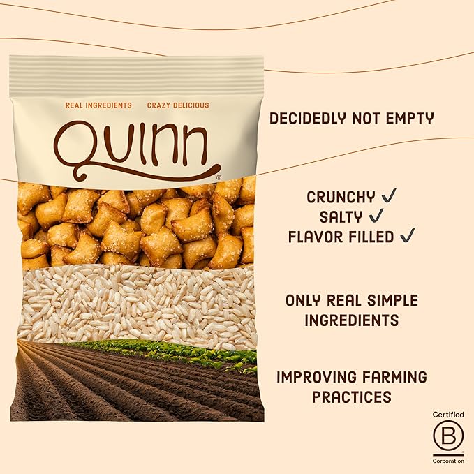 Quinn Snacks Peanut Butter Filled Pretzel Sticks - Gluten Free Snack, Salty & Crunchy, Made with Real Natural Ingredients, Peanuts, Sorghum, & Root Vegetables, Dairy Free, Vegan - 6.5 oz (Pack of 4)