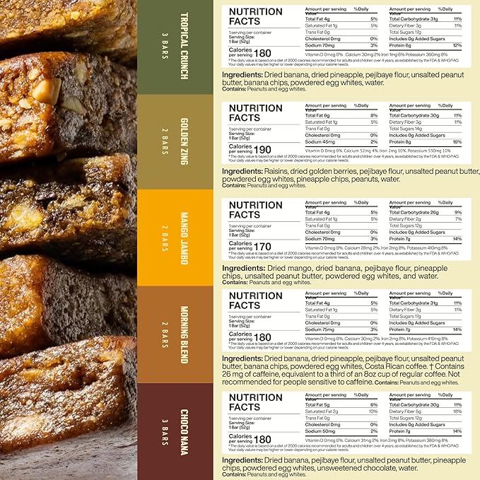 PEJI BAR Superfood Energy Bars | Variety Pack | Gluten Free, 6-8g Protein, Fiber, Whole Ingredients, No Sugar Added | Adventure Ready Snack, 12 Count