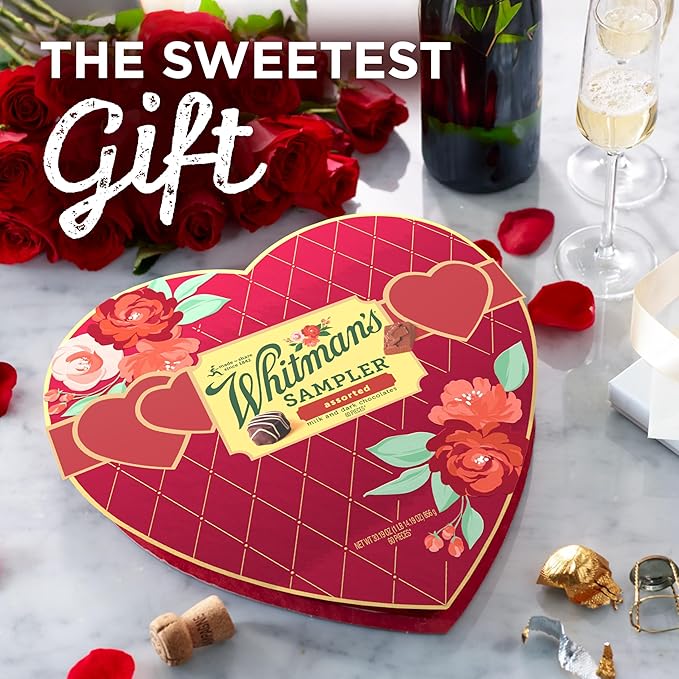 WHITMAN'S Valentine's Day WOW! Assorted Milk & Dark Chocolate Gift Box, 20 oz. (33 pieces)
