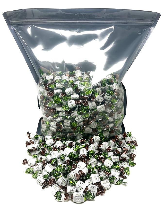 Chocolate Filled Mints - 10 lbs - Refreshing After Dinner Mint Hard Candies Filled with Chocolates - Bulk American Vintage Candy Assortment - Individually Wrapped, 160oz