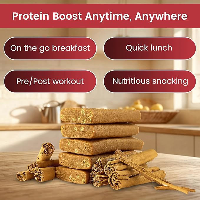 timbar Plant Based Protein Bars 12 Pack | Natural Energy & Nut Bars with 13g Protein | Gluten Free, Non-GMO, Dairy Free, Healthy On-the-Go Snack & Meal Replacement (12 Packs, Cinnamon Roll)