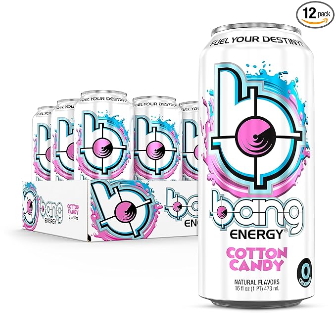 Bang Energy Cotton Candy, Sugar-Free Energy Drink, 16-Ounce | Pack of 12