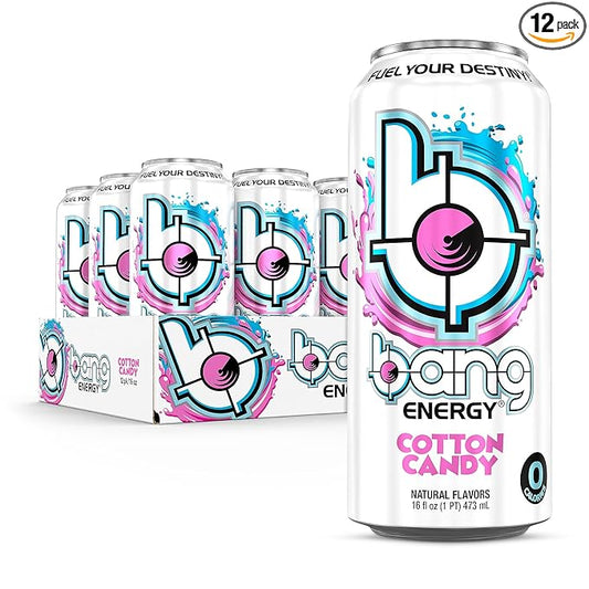 Bang Energy Cotton Candy, Sugar-Free Energy Drink, 16-Ounce | Pack of 12
