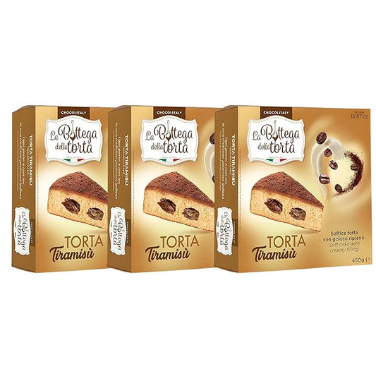 Chocolitaly Italian Cake – Tiramisu Flavor | Pack of 3 | Soft Coffee-Flavored Sponge with Creamy Filling | Made in Italy | Ready to Serve Shelf-Stable Dessert