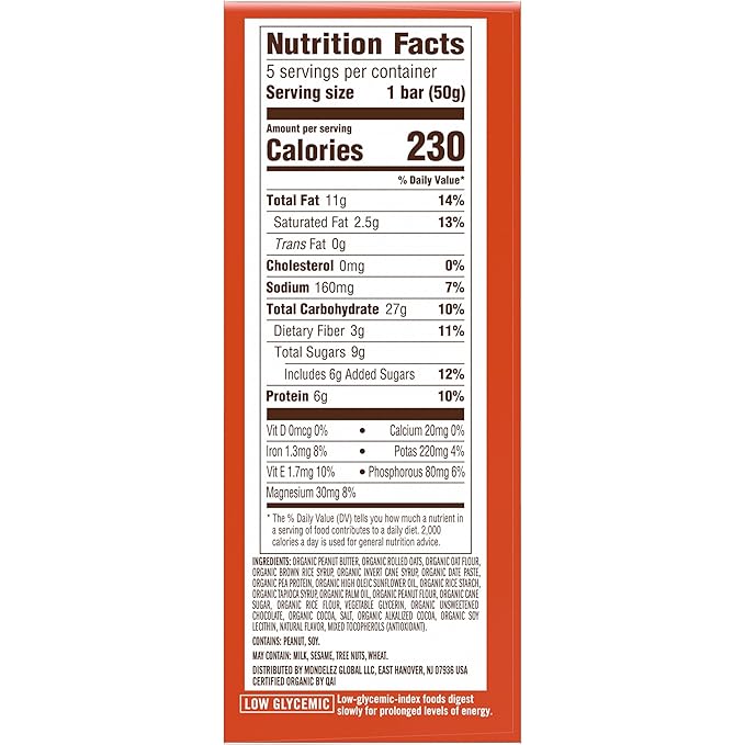 CLIF Nut Butter Bar - Chocolate Peanut Butter - Energy Snack Bars - Non-GMO - USDA Organic - Plant Based - Low Glycemic - 1.76 oz. (5 Pack)