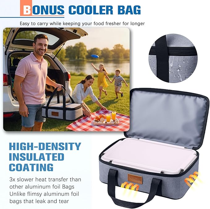 Chilled Portable Snackle Box Container Insulated Bag Keep Food Warm 12 Compartment Divided Serving Tray Reusable Ice Pack Road Trip Essentials for Charcuterie Snack Picnic Beach Birthday Gift