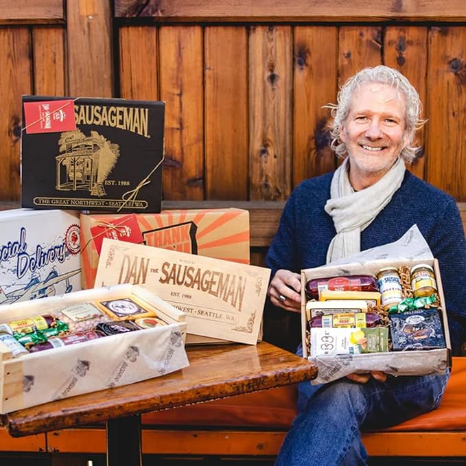 Dan The Sausageman Summer Sausage Gifts for Every Celebration Gift Boxes, Christmas Gifts Snack Box, Meat and Cheese Gift Basket for Men & Women
