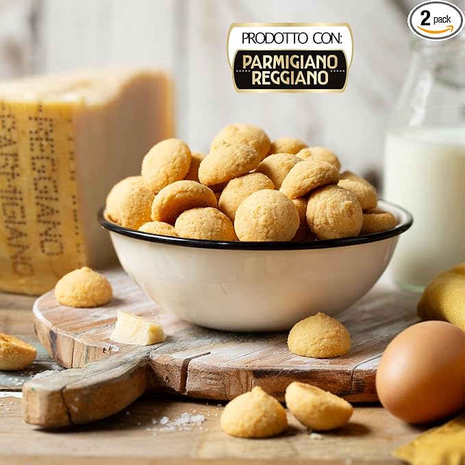 Parmigiano Reggiano cheese Biscuits 2x7oz (2x200g) Pack of 2 - EMILIA FOOD LOVE SELECTED WITH LOVE IN ITALY