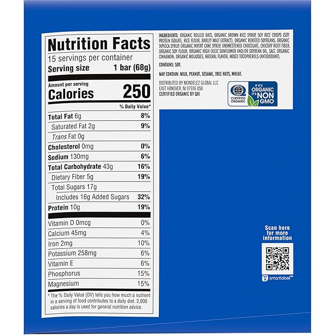 CLIF BAR - Energy Protein Bars - Chocolate Chip - Made with Organic Oats - Energy Bars - Non-GMO - (15 Pack)