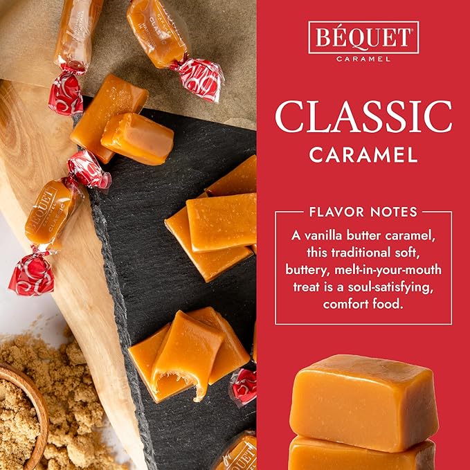 Béquet Caramel - Classic - Caramel Candy Individually Wrapped - Gourmet Caramel Candy - Made in Montana - Kosher (Star D) and Gluten Free - 16oz Gift Bag