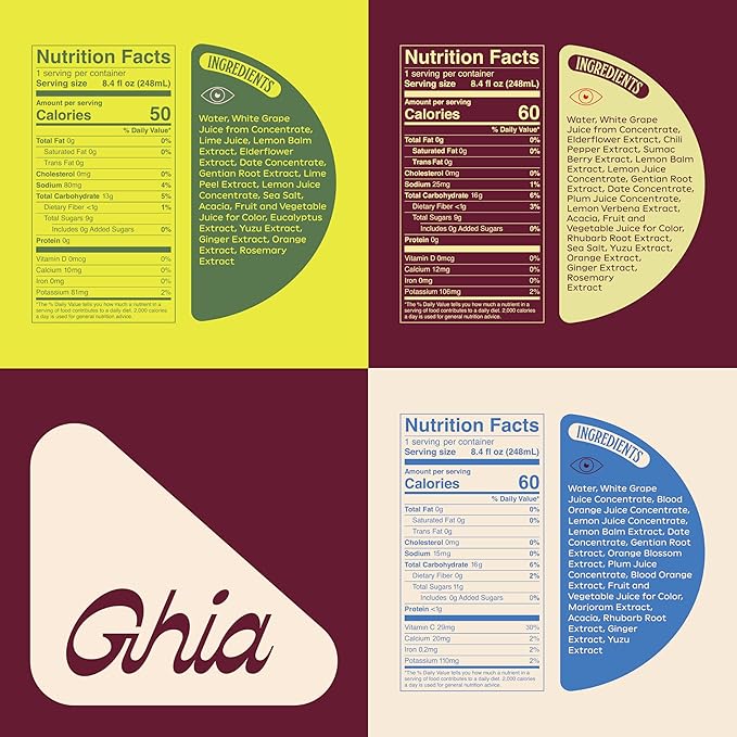 Ghia Non-Alcoholic Le Spritz | Variety 12-Pack (Lime + Salt, Sumac & Chili, Blood Orange) | Canned Mocktail & Cocktail Mixer, Zero Proof Sparkling Apéritif with Soothing Herbal Extracts | No Sugar, Caffeine-Free