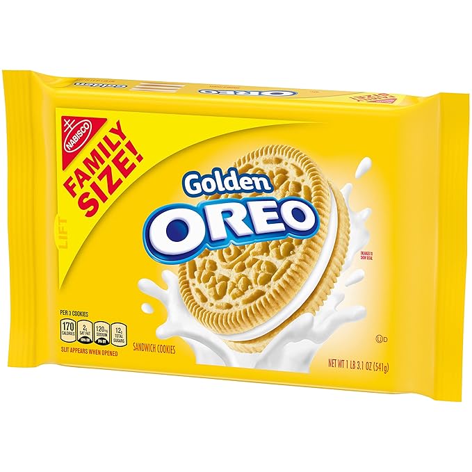 OREO Golden Sandwich Cookies, Family Size, 12 - 19.1 oz Packs