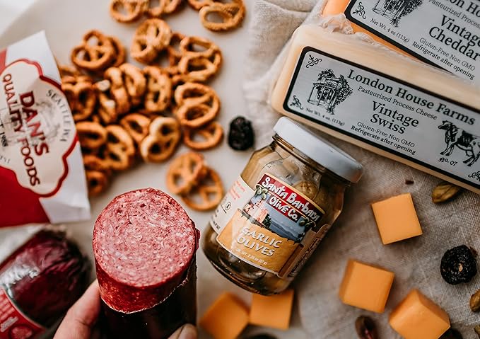 Dan the Sausageman Signature Gifts (Sounder) Gourmet Food Gift Baskets: The Ideal Meat and Cheese Gift Set for Thank You, Holiday, Mothers Day, or Congratulations | Natural Summer Sausage Beef Snack Box Variety Pack