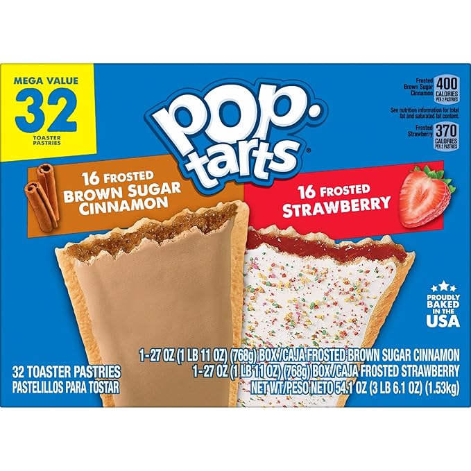 Pop-Tarts Toaster Pastries, Breakfast Foods, Kids Snacks, Variety Pack, 54.1oz Box (32 Count) (Pack of 2)