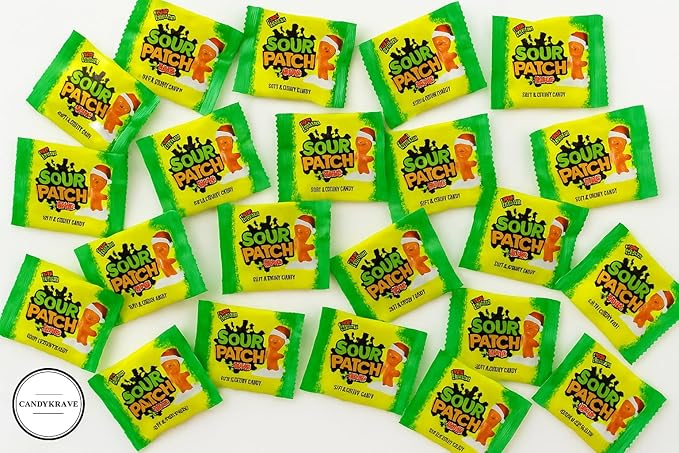 SourPatch Kids Holiday Edition – Soft & Chewy Sour Candy – Individually Wrapped Treat-Size Pack – 2 lb Bulk (Approx. 70–80 Packs) – Perfect for Christmas Stockings, Party Favors & Candy Bowls