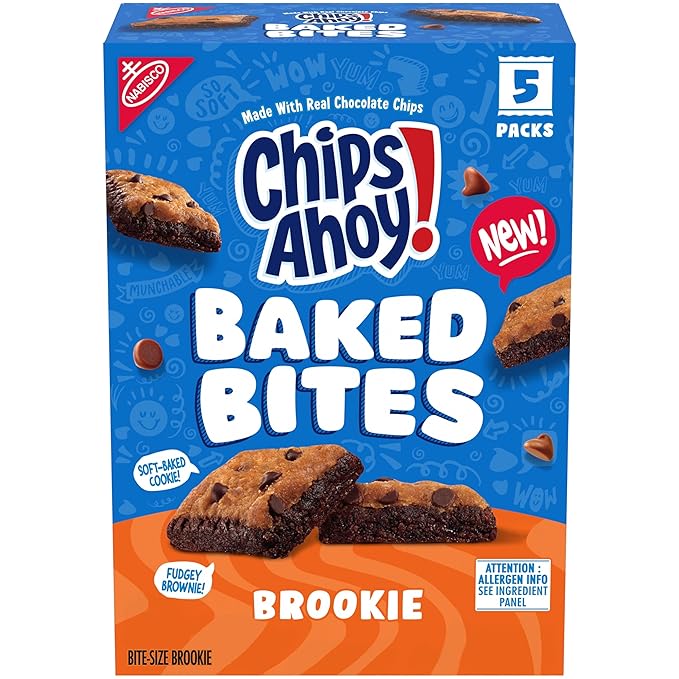 CHIPS AHOY! Baked Bites, Brookie, 5 - 1.4 oz Snack Packs (5 Bites per Pack)