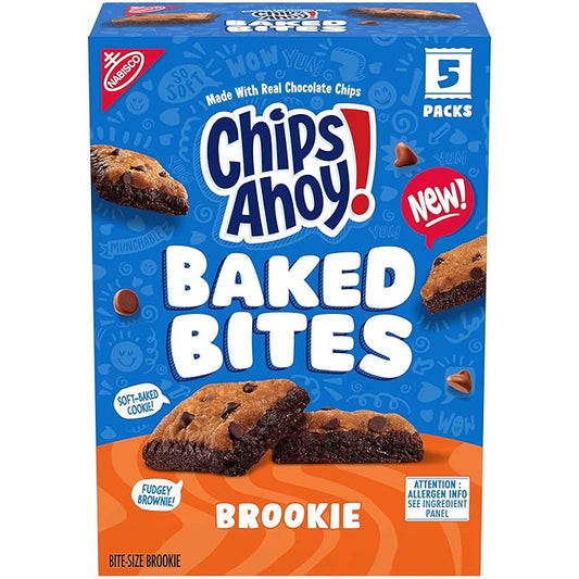 CHIPS AHOY! Baked Bites, Brookie, 5 - 1.4 oz Snack Packs (5 Bites per Pack)