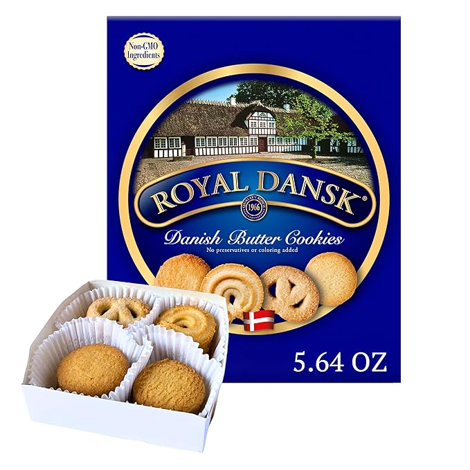 Royal Dansk Danish Butter Cookies, Original Assortment, Great for Sharing and Gifting, 5.64 oz (1 Pack)