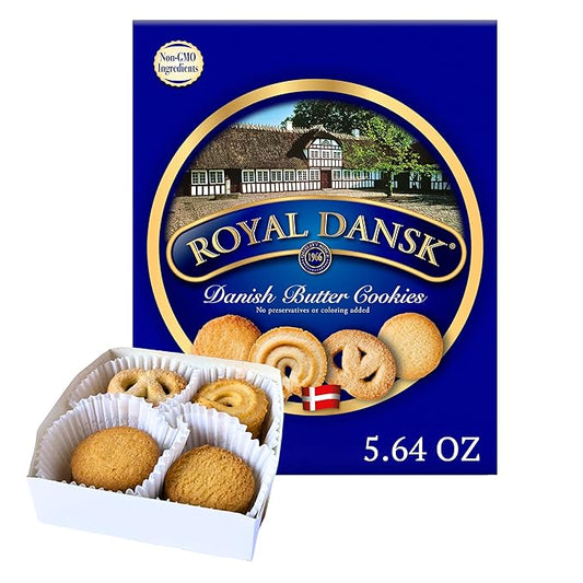 Royal Dansk Danish Butter Cookies, Original Assortment, Great for Sharing and Gifting, 5.64 oz (1 Pack)