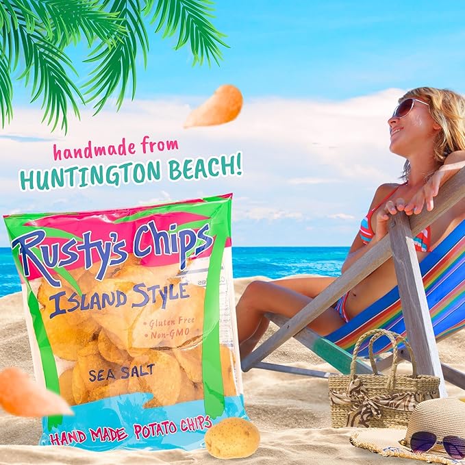 Rusty’s Chips - Handmade Healthy Crunchy Potato Chips, Gluten Free Snacks - No Preservatives, Non-GMO, Vegan, Seed Oil Free, Healthy Snacks for Adults – 3 oz (12 Snack Packs)