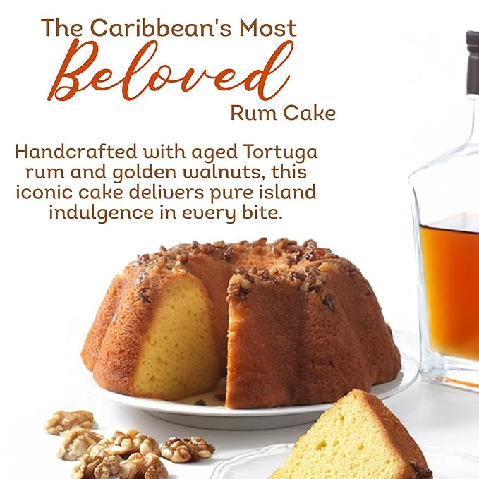 TORTUGA Caribbean Original Rum Cake with Walnuts - 16 oz Rum Cake 4 Pack - The Perfect Premium Gourmet Gift for Stocking Stuffers, Gift Baskets, and Christmas Gifts - Great Cakes for Delivery