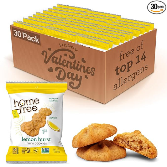 Homefree Treats You Can Trust Gluten Free Mini Cookies, Single Serve, Lemon Burst, 1.0 Ounce (Pack of 30)…