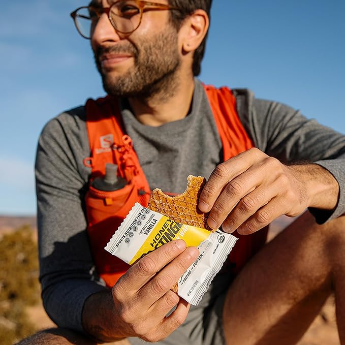Honey Stinger Organic Energy Waffle Sweet Treats Variety Pack of 18, Vanilla, Cookies and Cream, 6 Pack Each of Peanut Butter Strawberry, Nutritious Stroopwafel Snack for Exercise, Cycling, Running