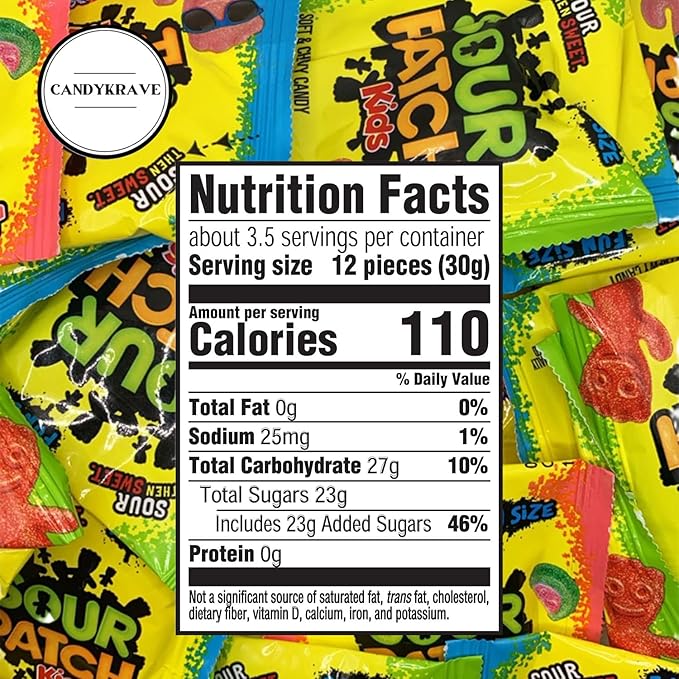 SourPatch Kids Soft & Chewy Candy - Assorted Flavors - 2 lbs Individually Wrapped Sweet & Sour Candy Pack - Delicious Gummy Treats for Pinata Stuffers, Movie Nights, Birthdays, Pantry & Baby Showers