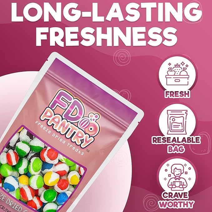 Freeze-Dried Candy Fruit Crunch Tropical, 4 oz, Assorted Variety Flavors, Bag Pouch, Ideal Gift Snack