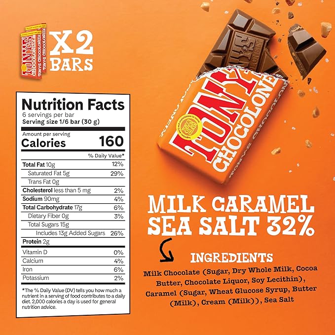 Tony's Chocolonely - Top 3 Milk Chocolate Bundle - Belgium Chocolate Bar, No Artificial Flavoring, Made From Fairtrade & B Corp Certified - 6.35 Oz, 6 Bars