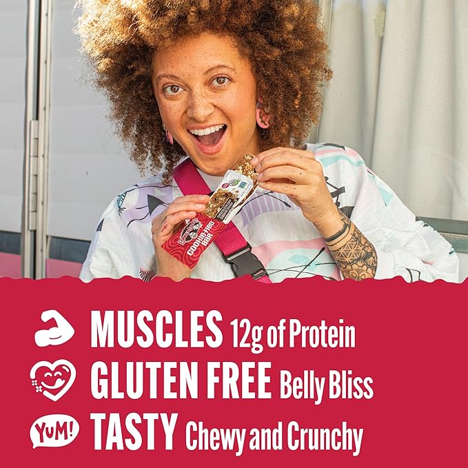 Lenny & Larry's Cookie-fied Bar – Chocolate Chip Cookie Dough Vegan Protein Bars 9x45g – Healthy Snacks with 12g Plant Protein & 5g Fiber – Gluten free Power Bar, Keto Friendly, Non-GMO & Vegan