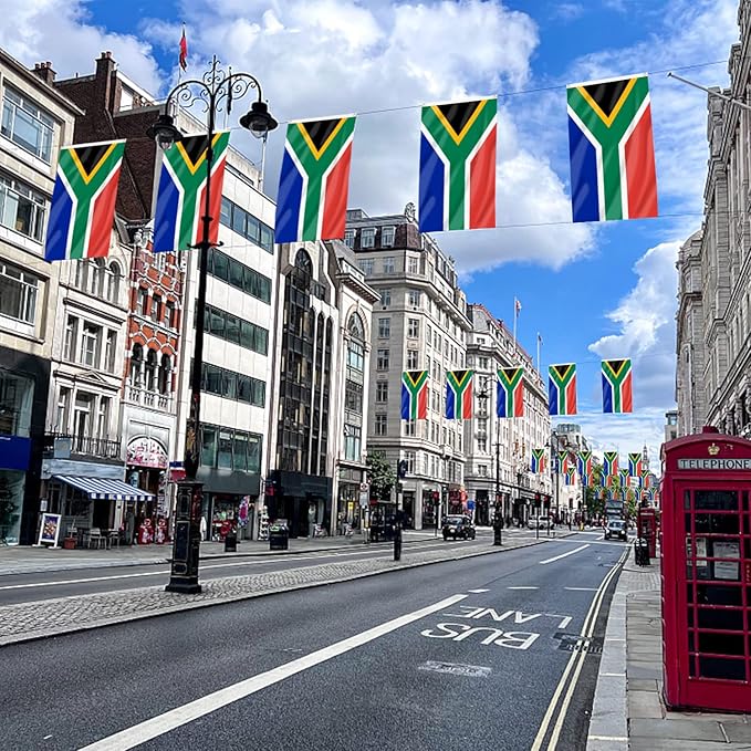 AhfuLife 2 Pcs South African Flag 3x5 Ft, Large South Africa Flags for Outside - Double Side with Brass Eyelets for Olympic Party Decorations, Bar Garden Street Decoration Indoor Outdoor