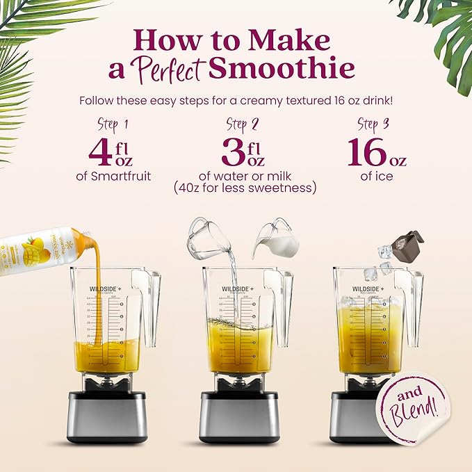 Smartfruit Mellow Mango + Immunity – 100% Real Fruit Purée w/Mango, Banana, Apple, Pineapple – Great for Smoothies, Juice, Yogurt, Cocktails, Tea – High in Vitamin C, Selenium, Zinc – 2-Pk, 48oz Each