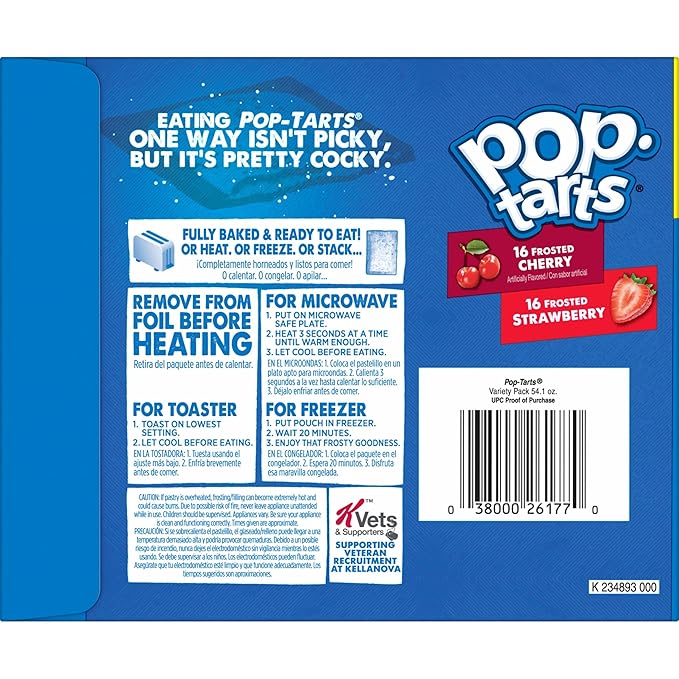 Pop-Tarts Toaster Pastries, Breakfast Foods, Kids Snacks, Variety Pack, 54.1oz Box (32 Pop-Tarts)