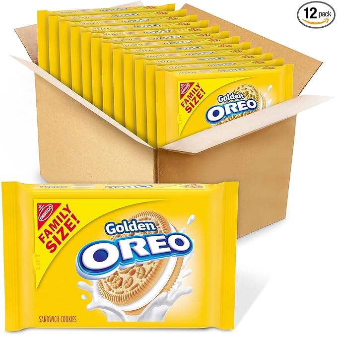 OREO Golden Sandwich Cookies, Family Size, 12 - 19.1 oz Packs