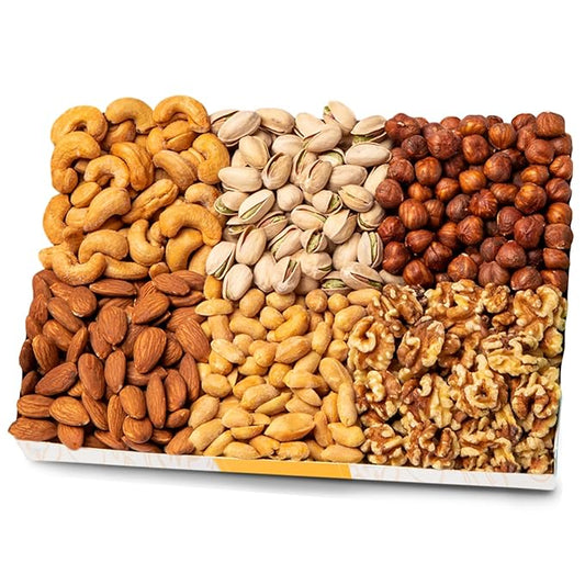 Nuts.com Nuts Assortment Tray – Mixed Nut Sampler Box for Winter, Valentine's Day and Festive Gifts – 2 lb Care Package Includes a Heart Healthy Variety of Cashews, Pecans, Pistachios & More