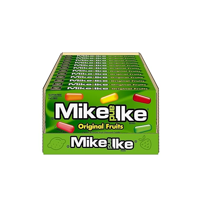 Mike and Ike Candy, Original Fruits, 4.25oz Theater Box, Pack of 12