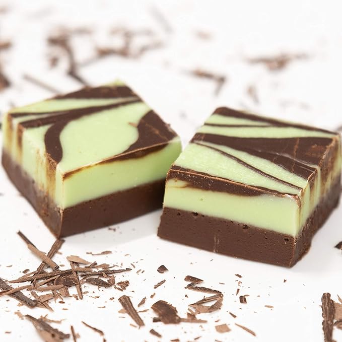Valley Fudge, Mint Chocolate Swirl, Fresh Artisan Fudge, Real Butter, Gourmet Candy, Half Pound Package